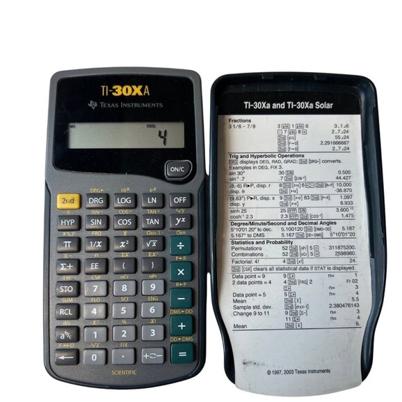 Texas Instruments TI-30Xa Scientific Calculator with Slide Cover Tested Black - Picture 1 of 2